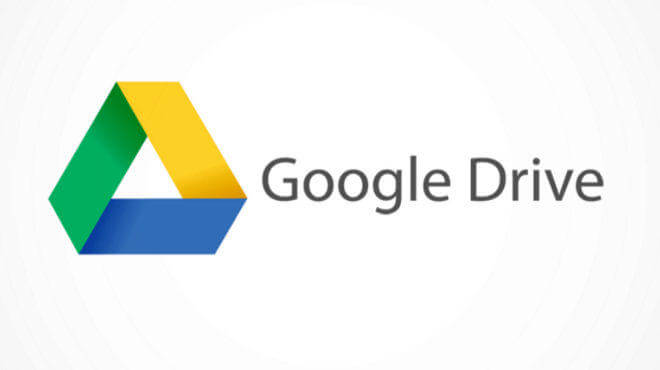 Logo de Google Drive, un servicio de almacenamiento en la nube que permite a los usuarios guardar y compartir archivos de manera segura. El diseño incluye un triángulo formado por colores verde, amarillo y azul, acompañado del texto Google Drive.